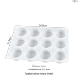 15-Piece Round Silica Gel Mold for Baking Jewelry Accessories