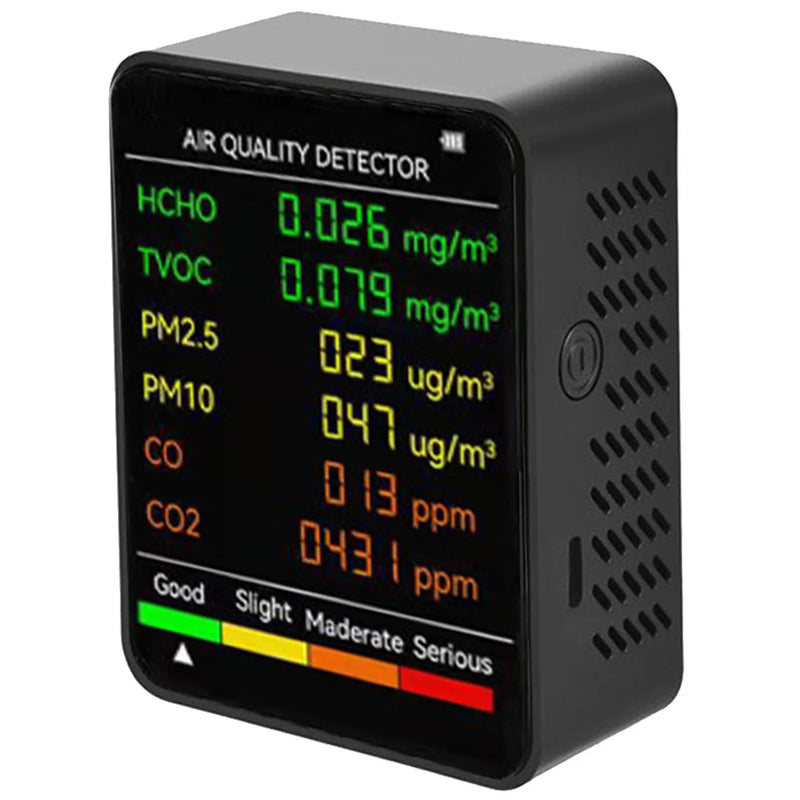 6-in-1 Air Detector Home Office Air Tester,Black