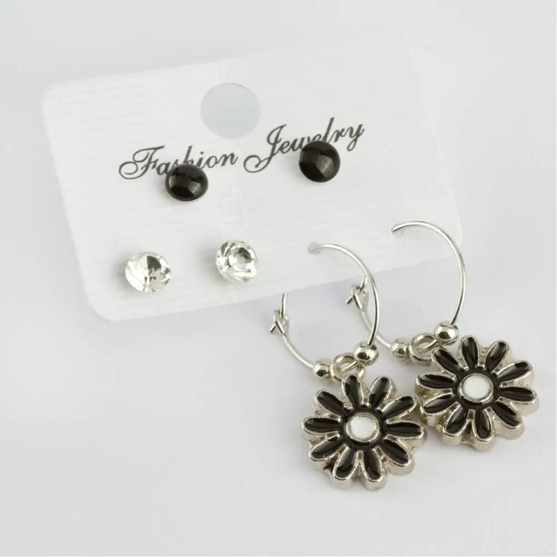 Daisy Cabochons Ring Earrings Set