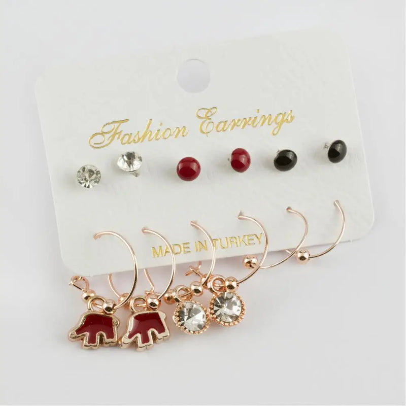 6'l? Elephant Cabochons Ring Earrings