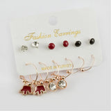 6'l? Elephant Cabochons Ring Earrings