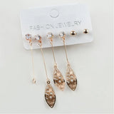 Flower Figured Zircon Cubic Zirconia Metal Earrings