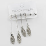 Flower Figured Zircon CZ Metal Earrings