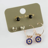 6MM Gemstone Cabochons Ring Earrings Set