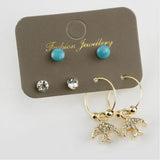 6'L Mixed Figured Cabochons Ring Earrings