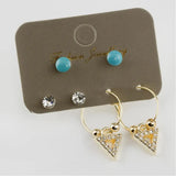 6'L? Mixed Figured Cabochons Ring Earrings