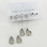 Oval Zircon CZ Metal Earrings Women's Fashion Jewelry Sparkling Dangle Drop
