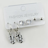 6'l? Oval Zircon CZ Metal Earrings