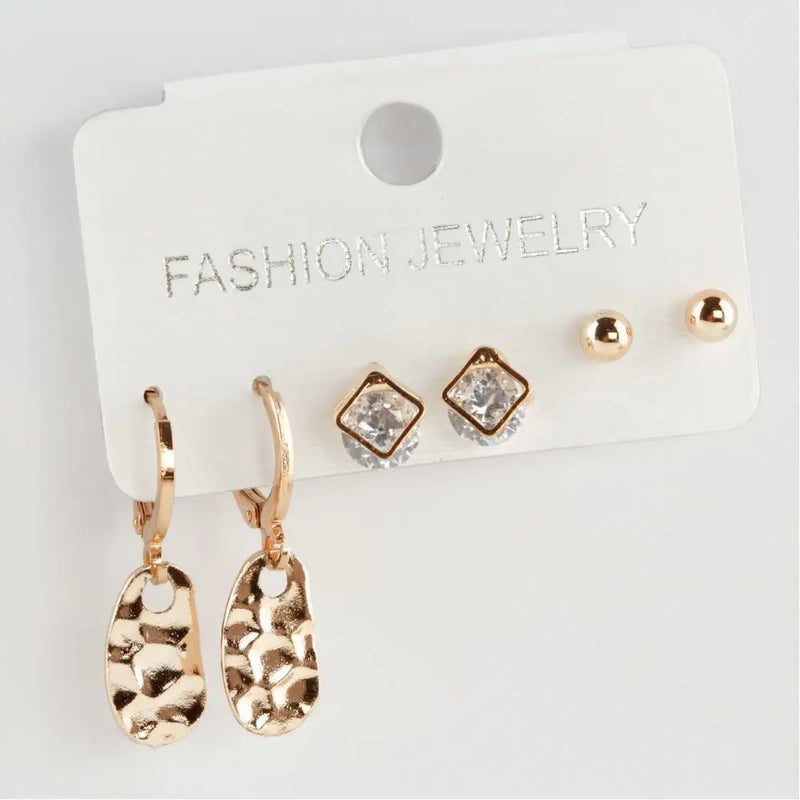 6'l? Oval Zircon CZ Metal Earrings
