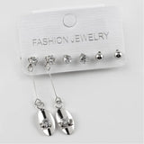 Oval Cubic Zirconia Metal Earrings