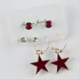 6'l? Star Cabochons Ring Earrings Set