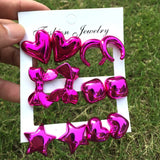 6 Pair/Set Bow Acrylic Y2K Earrings for Women Girls