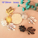 6 pcs 3D Goldfish Charms 18*39mm Brass Goldfish Pendant