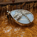 6pcs Druzy Reiki Animal Dragonfly Stones Pendants Necklace