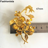 6 pcs Large 3D Chrysanthemum Branch For Decor DIY Crafts Metal Flower Leaves