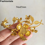 6 pcs Large 3D Chrysanthemum Branch For Decor DIY Crafts Metal Flower Leaves