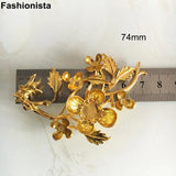 6 pcs Large 3D Chrysanthemum Branch For Decor DIY Crafts Metal Flower Leaves