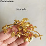 6 pcs Large 3D Chrysanthemum Branch For Decor DIY Crafts Metal Flower Leaves