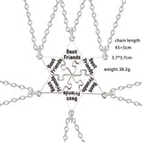 6-pc Hexagon Letter Pendant Bff Choker Necklace Men Women Friendship Jewelry