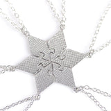 6-pc Hexagon Letter Pendant Bff Choker Necklace Men Women Friendship Jewelry