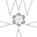 6-pc Hexagon Letter Pendant Bff Choker Necklace Men Women Friendship Jewelry