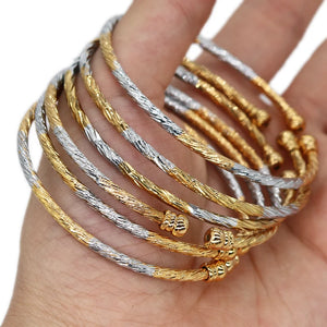 6-Piece African Charm Bracelets & Dubai Bride Jewelry Set for Arab Women's Party