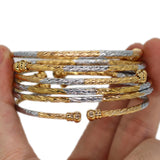 6-Piece African Charm Bracelets & Dubai Bride Jewelry Set for Arab Women's Party