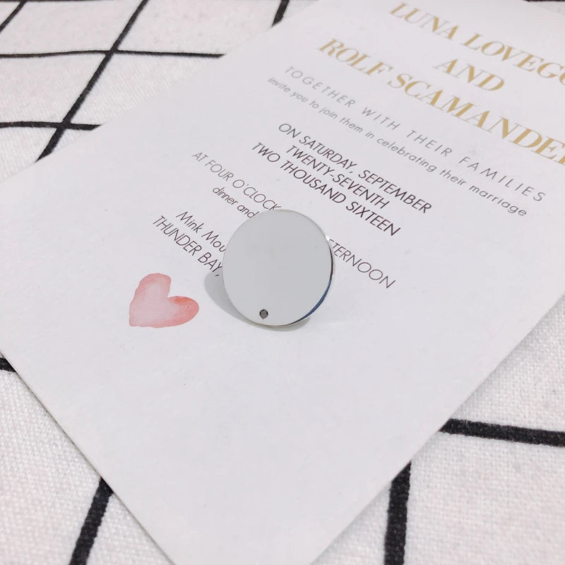 Alloy Color-Preserving Flat Round Earrings Accessories
