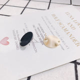 Alloy Color-Preserving Flat Round Earrings Accessories