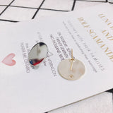 Alloy Color-Preserving Flat Round Earrings Accessories