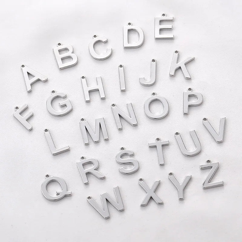 6 Pcs Copper Plated K 26 Letters Pendant DIY Jewelry Earrings Bracelet Accessory