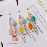 6pcs Alloy Dripping Oil Round Stainless Steel Earring Pendant Accessories
