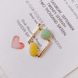 6pcs Alloy Dripping Oil Round Stainless Steel Earring Pendant Accessories