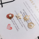 6pcs DIY Copper Edge Star Pearl Pendant Earrings Accessories