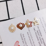 6pcs DIY Copper Edge Star Pearl Pendant Earrings Accessories