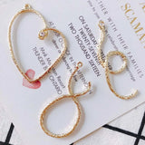 6 Pcs DIY Alloy Heart Pendant Round Earrings Jewelry Accessory Material