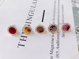 6Pcs Alloy Flower Gold Earrings Jewelry Supplies DIY Accessories