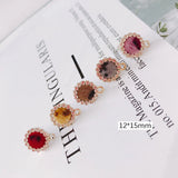 6Pcs Alloy Flower Gold Earrings Jewelry Supplies DIY Accessories
