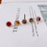 6Pcs Alloy Flower Gold Earrings Jewelry Supplies DIY Accessories