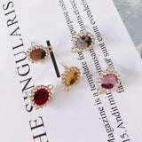 6Pcs Alloy Flower Gold Earrings Jewelry Supplies DIY Accessories