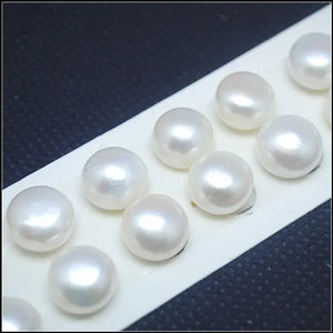 6 Round Freshwater Pearl Cabochons 12-12.5mm for Earrings