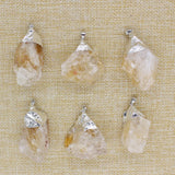 Irregular Topazs Pendant Natural Stone Necklace Women Jewelry