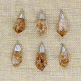 Polygonal Topaz Pendant Necklace Silver-Plated Natural Stone Jewelry