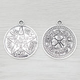 Tibetan Silver Archangel Pentagram Charms For Necklace Jewelry Making