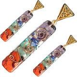 Retro Reiki Healing Chips Stone Crystal Gravel Chakra Pendant Necklace