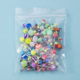60-110pcs Body Piercing Jewelry Set Acrylic Ear Lip Nose Belly