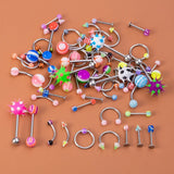 60-110pcs Body Piercing Jewelry Set Acrylic Ear Lip Nose Belly