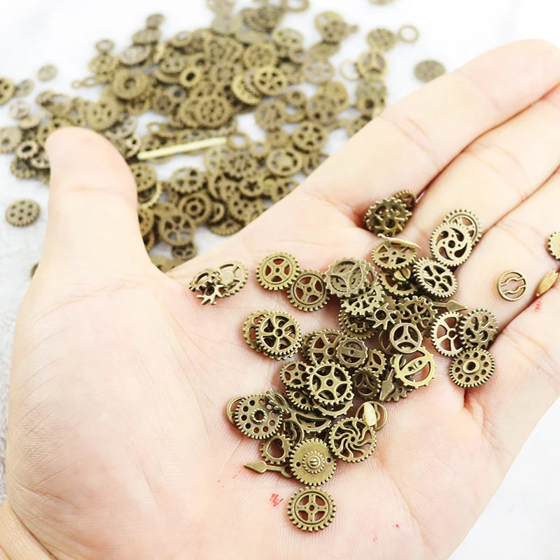 60-120pcs Gear Jewelry Resin Mold Metal Punk DIY Accessories Finding