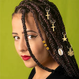 Metal African Hair Rings Beads Cuffs Tubes Charms Hair Braids Spiral