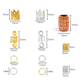 Metal African Hair Rings Beads Cuffs Tubes Charms Hair Braids Spiral
